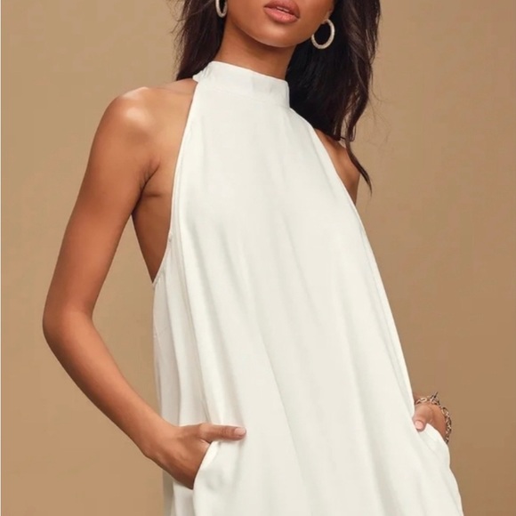 Lulus Dresses & Skirts - Lulu’s White Halter Swing Dress